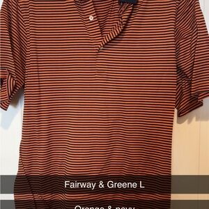 Fairway & Greene Orange and Navy Polo